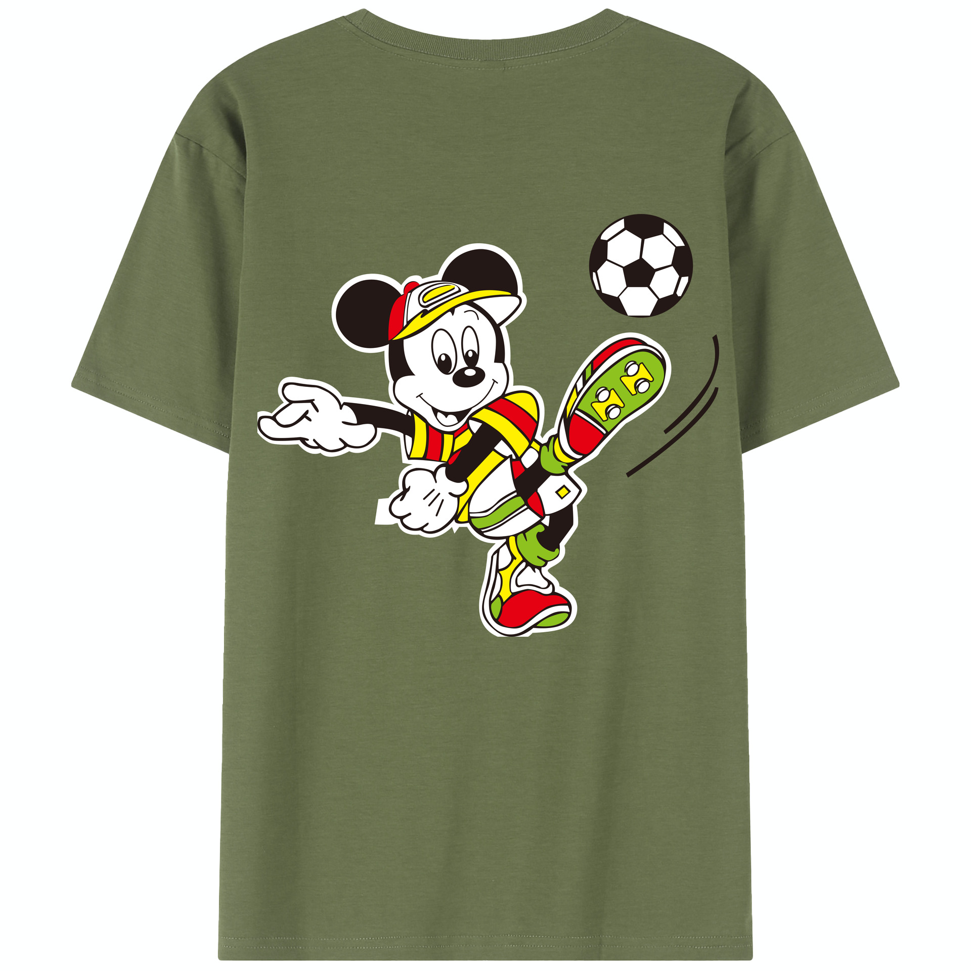 （画像用） ミッキーマウス Mickey Mouse 綿100％半袖Tシャツ（背面プリント）